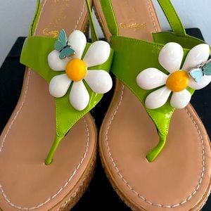 Miss Trish Green Wedge Heeled Sandals 8.5M